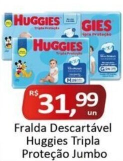 Fralda Descartável Huggies Tripla Proteção Jumbo