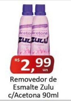 Removedor de Esmalte Zulu c/Acetona 90ml