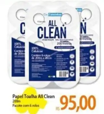 Papel Toalha All Clean 200m Pacote com 6 rolos