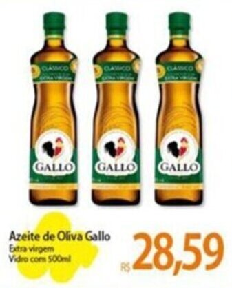 Atacadão Azeite de Oliva Gallo Extra virgem Vidro com 500ml oferta