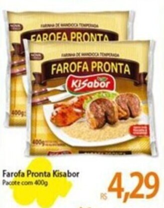 Atacadão Farofa Pronta Kisabor Pacote com 400g oferta