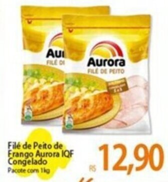 Atacadão Filé de Peito de Frango Aurora IQF Congelado Pacote com 1kg oferta