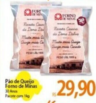 Atacadão Páo de Queijo Forno de Minas 30 Anos Pacote com 1kg oferta