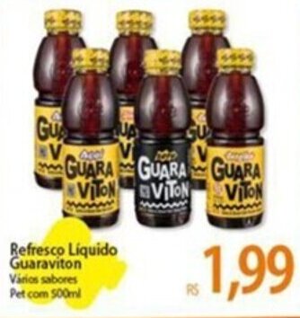 Atacadão Refresco Liquido Guaraviton Vários sabores Pet com 500ml oferta