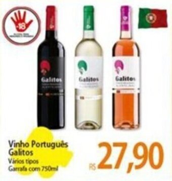 Atacadão Vinho Português Galitos Varios tipos Garrafa com 750ml oferta