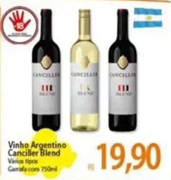 Atacadão Vinho Argentino Canciller Blend Varios tipos Garrafa com 750ml oferta