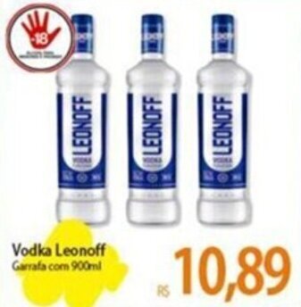 Atacadão Vodka Leonoff Garrafa com 900ml oferta