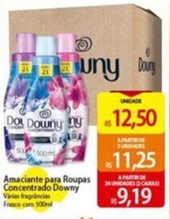 Atacadão Amaciante para Roupas Concentrado Downy Várias fragrâncias Frasco com 500ml oferta