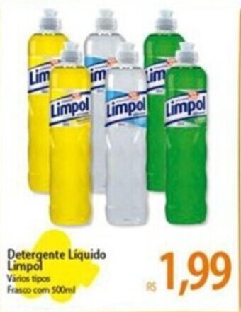 Atacadão Detergente Líquido Limpol Vários tipos Frasco com 500ml oferta