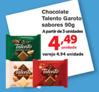 Roldão Chocolate Talento Garoto sabores 90g oferta