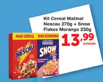 Roldão Kit Cereal Matinal Nescau 170g + Snow Flakes Morango 230g oferta