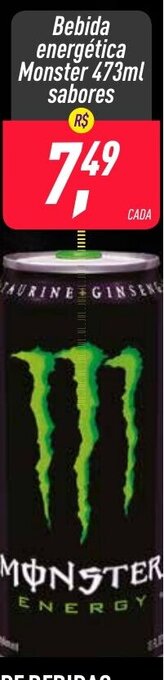 Frangolândia Bebida Energetica Monster 473ml sabores oferta