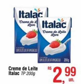 Fort Atacadista Creme de Leite Italac TP 200g oferta