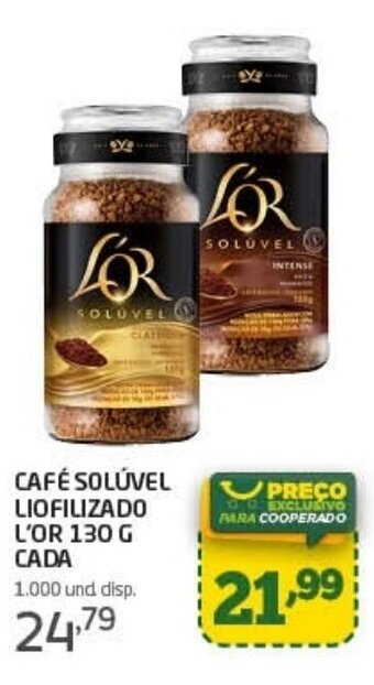 CAFÉ SOLÚVEL LIOFILIZADO L'OR 130 G CADA
