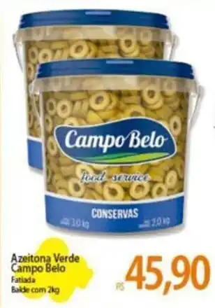 Azeitona Verde Campo Belo Fatiada Balde com 2kg
