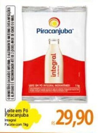 Atacadão Leite em Pó Piracanjuba Integral Pacote com 1kg oferta