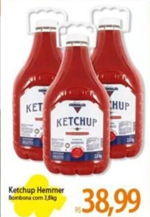 Atacadão Ketchup Hemmer Bombona com 3,8kg oferta