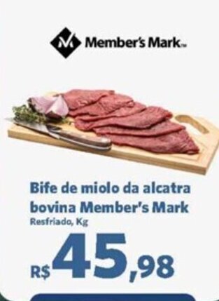 Sam's Club Bife de miolo da alcatra bovina Member's Mark Resfriado, Kg oferta