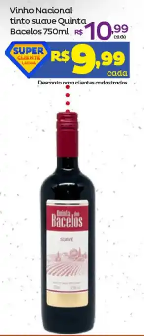 Super Lagoa Vinho Nacional tinto Suave Quinta Bacelos 750ml oferta