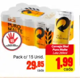 Barbosa Supermercados Cerveja Skol Puro Malte 269ml oferta