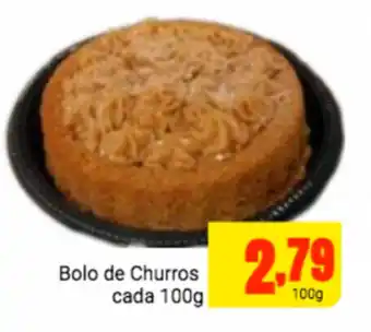 Barbosa Supermercados Bolo de Churros Cada 100g oferta