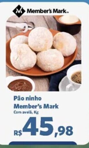 Sam's Club Pão ninho Member's Mark Com avelã, Kg oferta