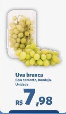 Sam's Club Uva branca Sem semente, Bandeja, Unidade oferta