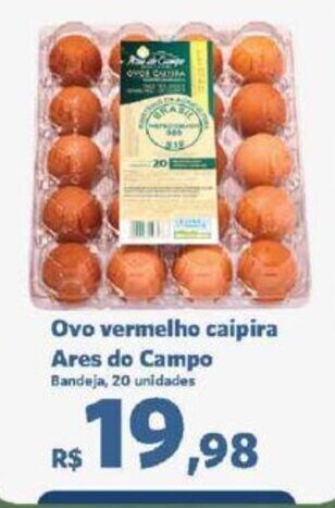 Sam's Club Ovo vermelho caipira Ares do Campo Bandeja, 20 unidades oferta