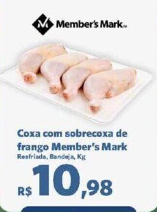 Coxa com sobrecoxa de frango Member's Mark Resfriada, Bandeja, Kg