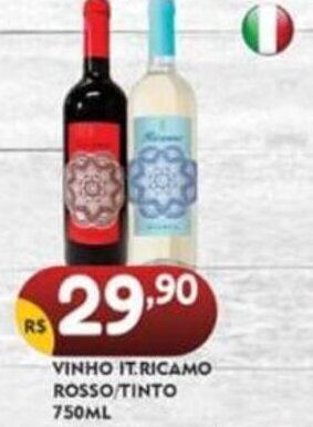 Bramil Supermercados VINHO IT RICAMO ROSSO/TINTO 750ML oferta