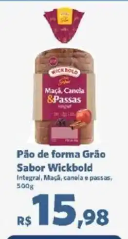 Sam's Club Pão de forma Grão Sabor Wickbold Integral, Macă, canela e passas, 500g oferta