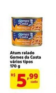 Extra Supermercado Atum Ralado Gomes da Costa 170g oferta