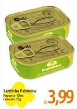 Sardinha Palmeira Pequena-Oleo Lata com 75g