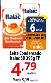 Akki Atacadista Leite Condensado Italac SD 395g TP oferta