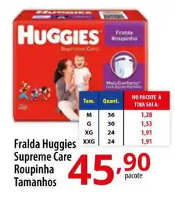 Akki Atacadista Fralda Huggies Supreme Care Roupinha Tamanhos oferta