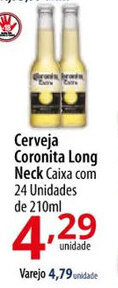 Akki Atacadista Cerveja Coronita Long Neck Caixa com 24 Unidades de 210ml oferta