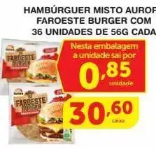 Roldão Hambúrguer misto aurora 36un 56g oferta