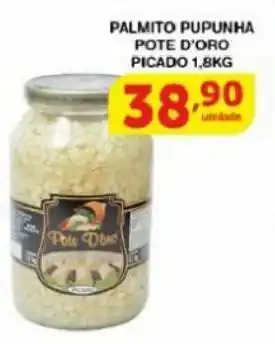 Roldão Palmito pupunha pote d'oro picado 1,8kg oferta