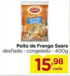 Carrefour Peito de Frango Seara desfiado - congelado - 400g oferta