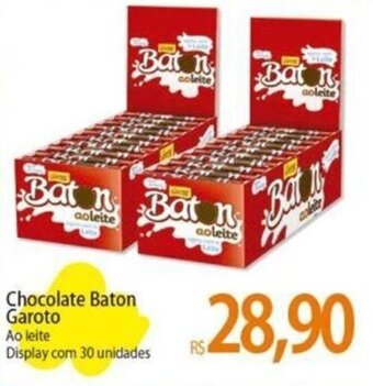 Atacadão Chocolate Baton Garoto Ao leite Display com 30 unidades oferta