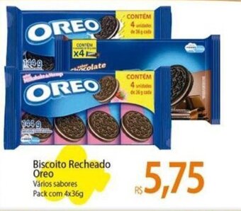 Atacadão Biscoito Recheado Oreo Vários sabores Pack com 4x36g oferta