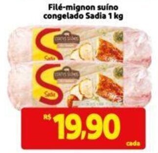 Extra Supermercado Filé-mignon suíno congelado Sadia 1 kg oferta