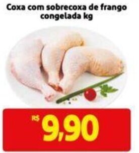 Extra Supermercado Coxa com sobrecoxa de frango congelada kg oferta