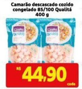Extra Supermercado Camarão descascado cozido congelado 85/100 Qualitá 400 g oferta