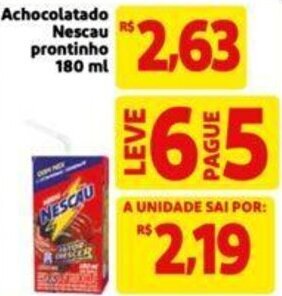 Extra Supermercado Achocolatado Nescau prontinho 180ml oferta