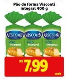 Extra Supermercado Pão de forma Visconti integral 400 g oferta
