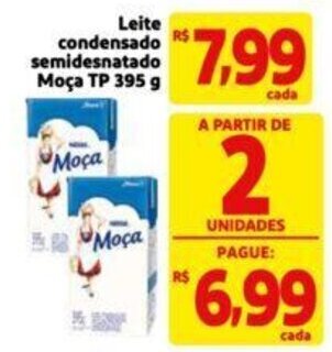 Leite condensado semidesnatado Moça TP 395 g