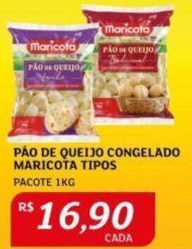 Assaí Atacadista PÃO DE QUEIJO CONGELADO MARICOTA TIPOS PACOTE 1KG oferta