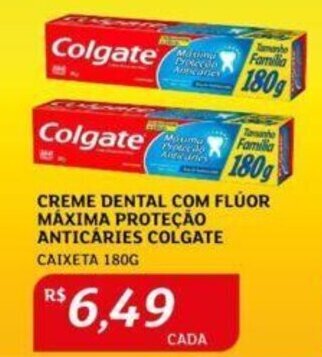 Assaí Atacadista CREME DENTAL COM FLÚOR MÁXIMA PROTEÇÃO ANTICARIES COLGATE CAIXETA 180G oferta