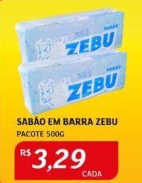 Assaí Atacadista SABÃO EM BARRA ZEBU PACOTE 500G oferta